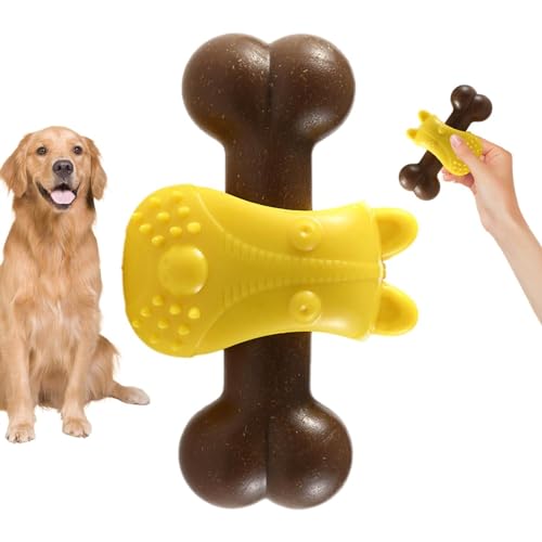 Hundezahnreinigungsspielzeug, Hundespielzeug in Knochenform | Interaktives Hundespielzeug gegen Langeweile, Kauspielzeug für Haustiere mit konvexen Spitzen - Puzzle-Hunde-Anreicherungsspielzeug, langs von Rehmanniae