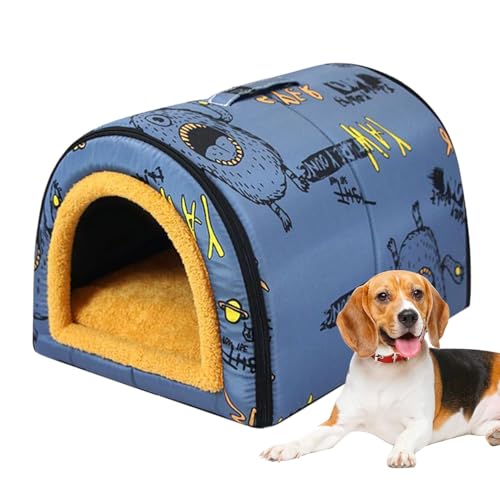 Indoor-Hundehütte - Gemütliches Haustierbett | Hundehütte, wasserdichtes Höhlenbett, winterwarmes Katzennest, Schlafnest, Welpenhaus, Haustiernest für Katzen und kleine Hunde im Innen- und Außenbereic von Rehmanniae