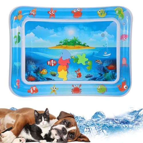 Sensorische Wasserspiel Matte für Katzen - Aufblasbare Sensorische Wassermatte für Katzen und Hunde | Verdickte Kühlende Water Sensory Mat für Haustiere Im Innenbereich, 27,17 x 19,69 x 3,15 Zoll von Rehmanniae