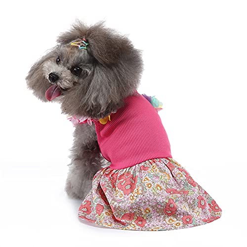 Hundekleid mit Blumenmuster für kleine und mittelgroße Hunde, Welpen, Hundekleidung, Haustierbekleidung, für Frühling und Sommer von Rehomy