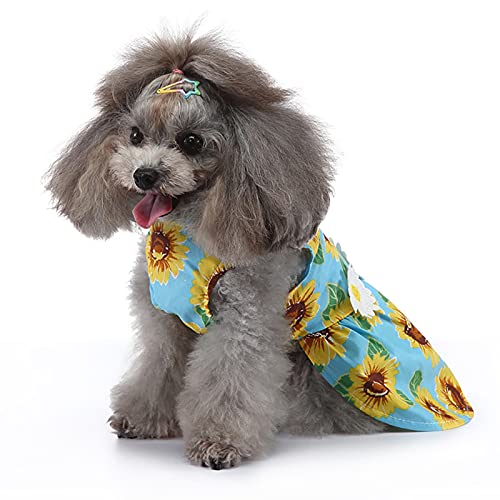 Hundekleid mit Blumenmuster für kleine und mittelgroße Hunde, Welpen, Hundekleidung, Haustierbekleidung, für Frühling und Sommer von Rehomy