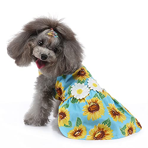 Hundekleid mit Blumenmuster für kleine und mittelgroße Hunde, Welpen, Hundekleidung, Haustierbekleidung, für Frühling und Sommer von Rehomy