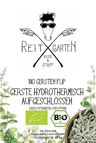 Reitgarten´s Bio Gersten-Flip - Hydrothermisch aufgeschlossen 5 kg Pferd Futter Pferdefutter Gerste Training Aufbau von Reitgarten