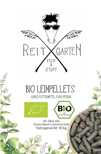 Reitgarten´s Bio Leinpellets 10 kg Pferd Futter Pellet garantiert ohne Zusätze Organic Pferdefutter von Reitgarten