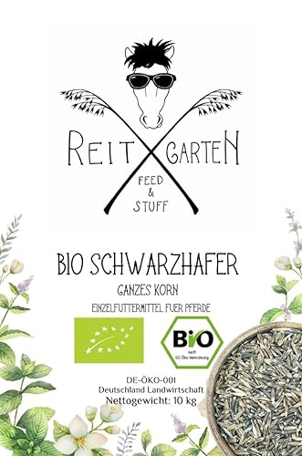 Reitgarten´s Bio Schwarzhafer ganzes Korn 10 kg Pferd Futter Kraftfutter Hafer Pferdefutter Organic von Reitgarten