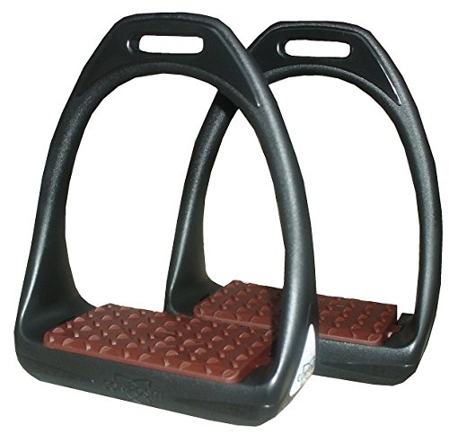 Compositi Kunststoffsteigbügel Reflex mit Flexibler breiter Trittfläche schwarz/braun Steigbügel aus Kunststoff von Compositi