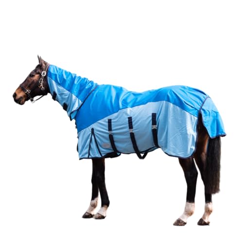 Fliegendecke Regendecke Weidedecke 600D Full Neck Fly Turnout Waterproof Blue - 105 cm von ReitsportPlus