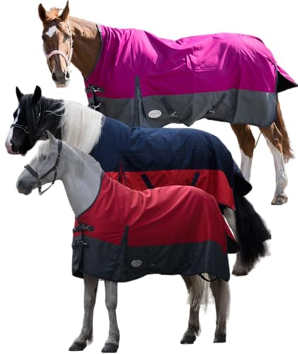 Pferdedecke 1200D High Neck 50g, 100g, 200g Weidedecke Winterdecke Regendecke Turnout : 50g Navy/Red 135 von ReitsportPlus