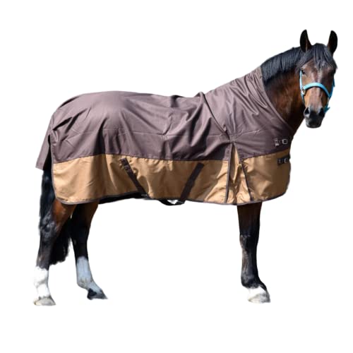 Pferdedecke 1200D High Neck Polarfleece Weidedecke Winterdecke Regendecke Turnout : Fleece Grey/Brown 155 von ReitsportPlus