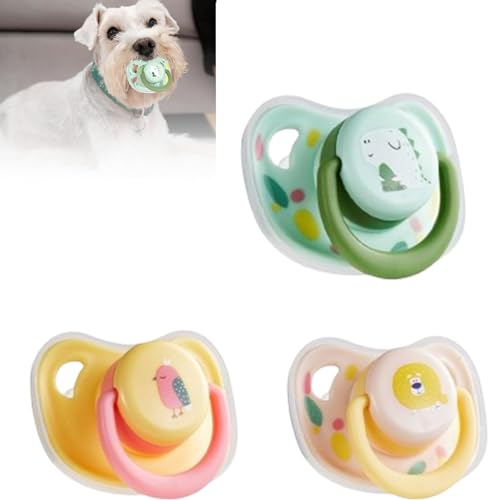 Rejckims 3PC Pet Dog Silicone Pacifier, Puppy Kitten Calming Pacifier, Small Dog Cat Chew Toy, Pet Chew Toy Animal Accessories Decoration von Rejckims