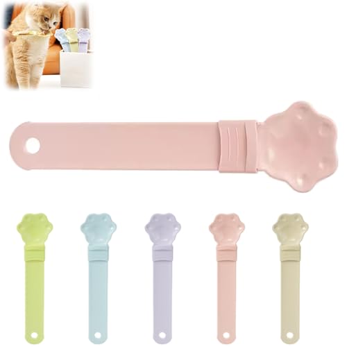 Rejckims Cat Strip Feeder, Cat Food Spoon for Wet Food, Cat Spoons for Wet Food, Cat Strip Happy Spoon, Multi Functional Pet Spoons Cat Feeder, Pet Feeder Cat Strip Squeeze Spoon (pink) von Rejckims