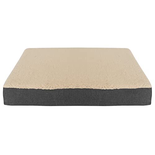 RelaxXL orthopädische Hundematte Bobby L, Beige, 100x65cm, Viscoschaum, waschbar, Teddyfell von RelaxXL