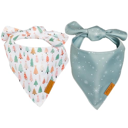 Remy+Roo Hundehalstücher – 2 Stück | Wonderland Christmas Set | Premium Durable Fabric | Einzigartige Form | Verstellbare Passform | Mehrere Größen erhältlich (klein) von Remy+Roo