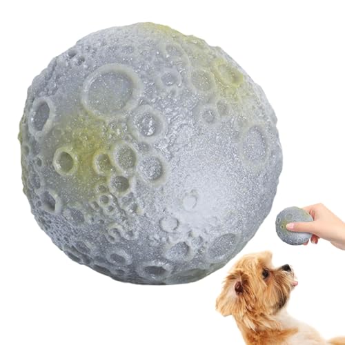 Renchey Rolling Ball Hundespielzeug, interaktiver Hundespielzeugball | Hüpfendes Ballspielzeug für Hunde,Leuchtendes Kauspielzeug mit Mondmuster, Hundespielzeug zur Mundpflege für Welpen und Hunde von Renchey