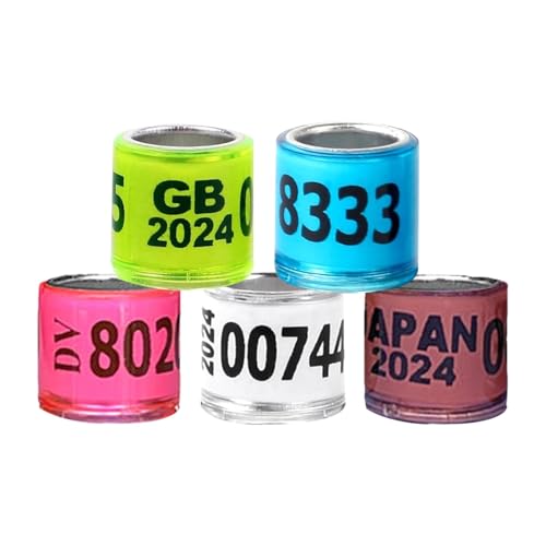 250 Stück Taubenbeinringe, 5 Colors Vogelfußringe Hühnchen Identifikation Beine Ringe,Hähnchen Beinringe, Durchmesser 8mm Markierungs-Geflügelring Zum Markieren Von Großen Hühnern,Enten, Vögeln,Tauben von Renopfect