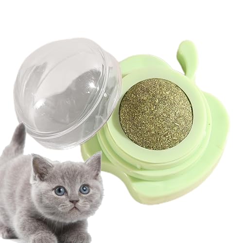 Renopfect Katzenminze-Leckball,Katzenminze-Wandball,Essbare Katzensnackbällchen - Reinigung Zähne Spielzeug Katze Wanddekoration, Katzenminze Spielzeug Katze behandelt Katzenminze Bälle für Katzen von Renopfect