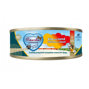 Renske Huhn mit Rind Hunde-Nassfutter (Dosen 95 g) 2 Paletten (48 x 95 g) von Renske