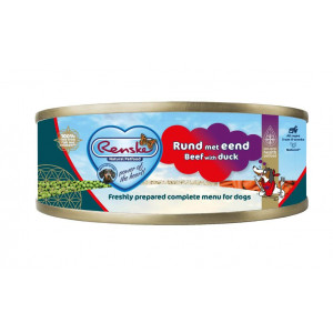 Renske Rind mit Ente Nassfutter für den Hund (Dose 95 g) 1 Palette (24 x 95 g) von Renske