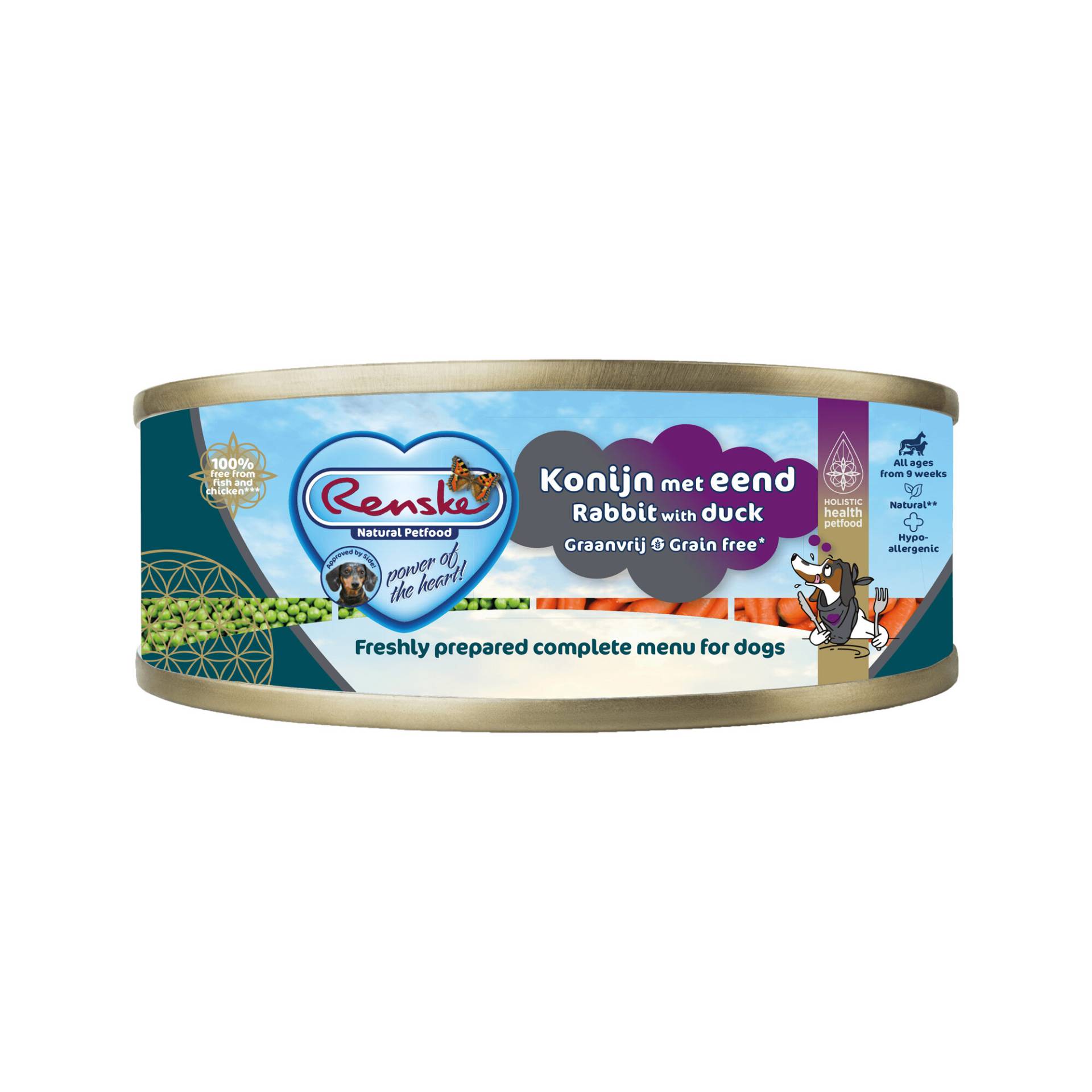 Renske frisches getreidefreies Hundefutter - Kaninchen mit Ente - 24 x 95 g von Renske