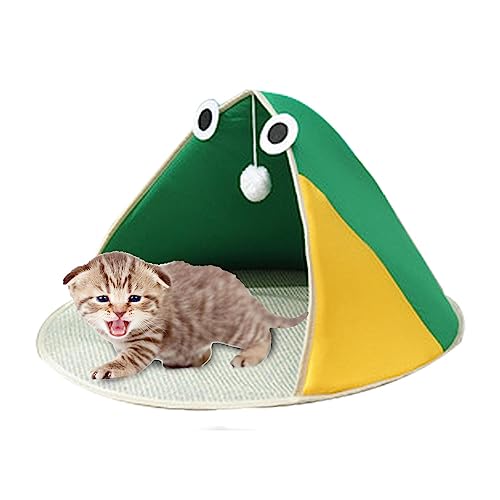 Renywosi Kühlung der Katzenhöhle – Bett für Hunde, halbgeschlossen, mit selbstkühlendem Kissen, für Haustiere, elastisch, bequem für Hunde von Renywosi
