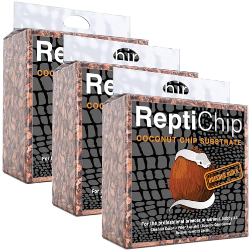 ReptiChip Breeder Bundle (3er-Pack) enthält 216 Quarts Premium-Kokosnuss-Reptilien-Substrat, die perfekte Einstreu für Pythons, Boas, Eidechsen und Amphibien von Reptichip Premium Coconut Substrate