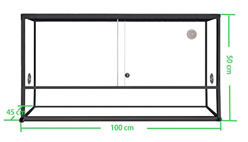 Reptiles Planet Elégance Kit Terrarium aus Aluminium für Streifenköpfige schwarz 100 x 45 x 50 cm von Reptile Treasures