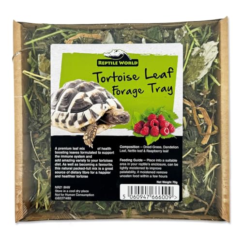 Reptile World Futterschale, 100% natürliche botanische Anreicherung für Schildkröten | Gesundes Schildkrötenfutter (Blattmischung) von Reptile World