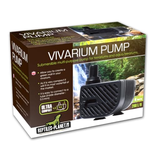 Reptiles-Planet Vivarium Pumpe für Wasserfallterrarium, 280L/H, 4W, 4.2cm x 3cm x 4.6cm Größe von Reptiles-Planet