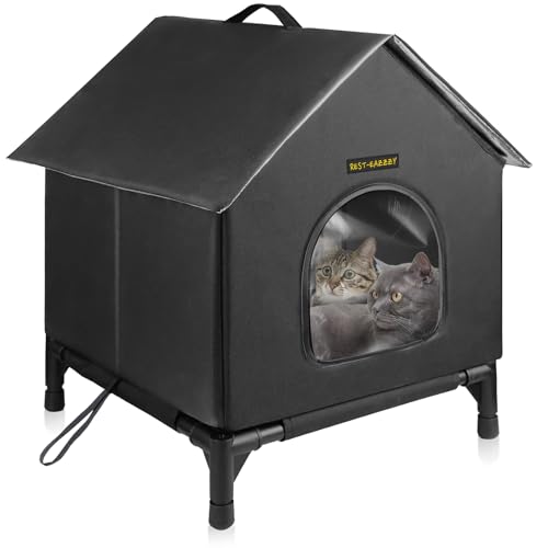 Rest-Eazzzy Beheiztes Katzenhaus für Hauskatzen im Winter, wasserdicht, vollständig isolierter Unterschlupf für streunende und wilde Katzen, ideal für Katzenhäuser für Indoor-Katzen und Katzenbetten von Rest-Eazzzy