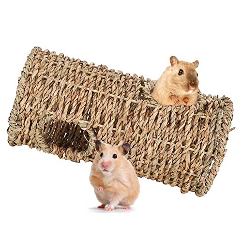 Hamster Gras Tunnel Spielzeug Meerschweinchen Versteck Haus Kleintiere Spieltunnel & Seegras Tunnel Hamster Versteck Käfig Zubehör für Syrische Hamster, Rennmäuse, Ratten, Frettchen, Chinchilla, Igel von Restokki