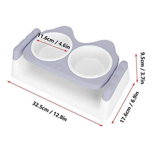 Restokki Erh?hte Katzenfuttern?pfe, Erh?hte Katzenfuttern?pfe, Doppelte Katzenfutter Wassern?pfe mit erh?htem St?nder Stressfrei für Haustiere[Grau] von Restokki