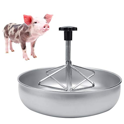 Restokki Stainless Steel Piglet Feed Bowl Pig Feeding Food Container with Plastic Groove Rod for Pig Feeding Equipment von Restokki