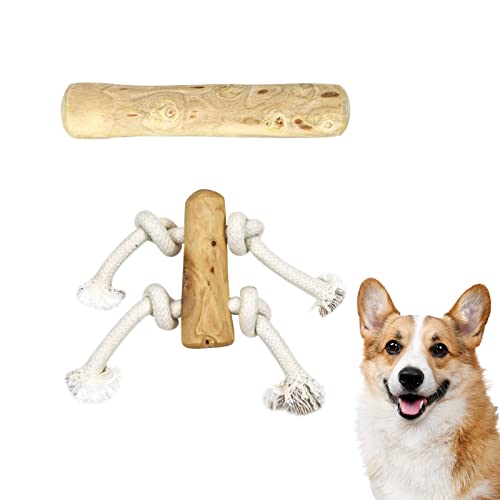 Reyshin Holz-Kaustab für Hunde, 2 Stück Kauspielzeug Natürliches Hundespielzeug Kauwurzel für Zahnpflege & Kaumuskel Training von Große Hunde (XL - Für Hunde ab 30kg) von Reyshin