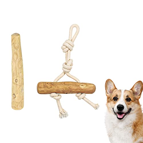 Reyshin Holz-Kaustab für Hunde, 2 Stück Kauspielzeug Natürliches Hundespielzeug Kauwurzel für Zahnpflege & Kaumuskel Training von Mittlere und Große Hunde (L - Für Hunde 15 bis 30kg) von Reyshin