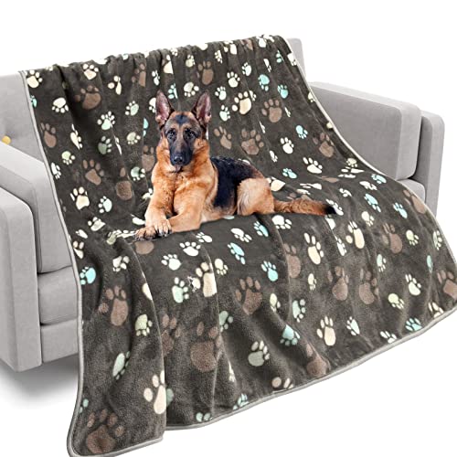 Hundedecke, waschbar fleecedecke, katzendecke, 1 Pack Weiche Warme Haustier Decken für Kleine Mittlere Hunde Katzen, Mit niedlichem Knochen-Druck, Haustierdecke Schlafmatte für Sofa Bett,150 * 130CM von Rezutan