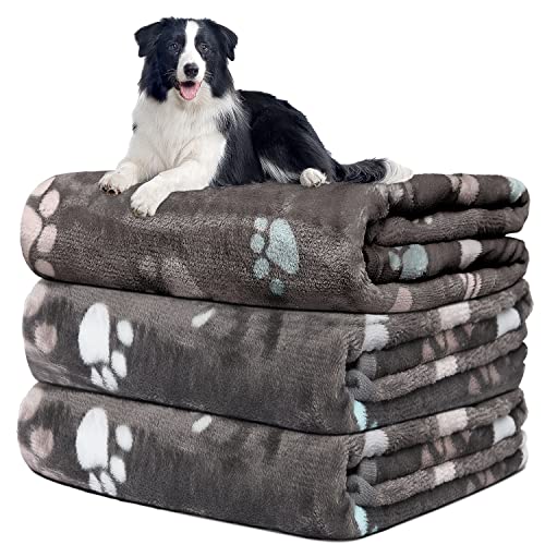 Hundedecke Sofa, waschbar Decke Für Sofa, Hundedecke Flauschig, Fleecedecke Hunde, 3 Pack Weiche Warme Haustier Decken, Mit niedlichem Knochen-Druck,Für eine Vielzahl von Haustieren,106 * 76CM von Rezutan