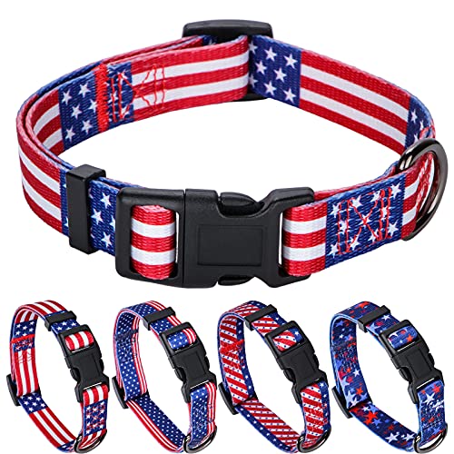 Hundehalsband mit amerikanischer Flagge, Unabhängigkeitstag, 4. Juli, The Great America Hundehalsband, Größe L: Halsumfang 43,9 cm - 65 cm, Breite 2,5 cm von Rhea Rose