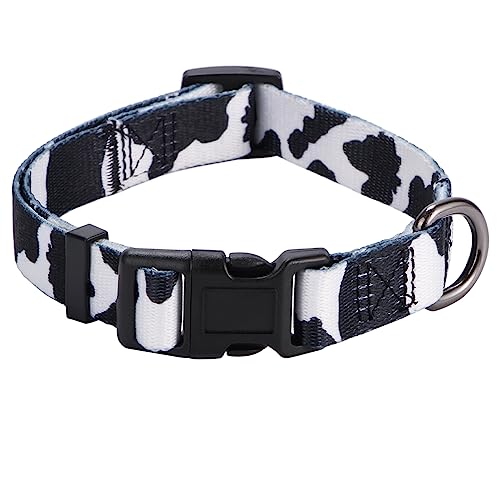 Rhea Rose Hundehalsband, Kuh-Druck, Tiermuster, für Hunde, Weiß / Schwarz, Größe S von Rhea Rose