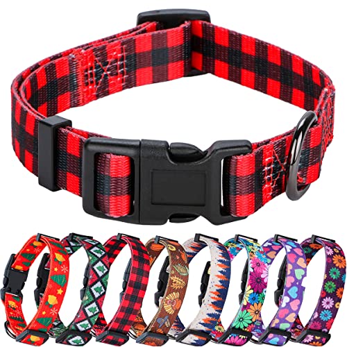 Rhea Rose Hundehalsband, kariert, Größe L, Rot / Schwarz von Rhea Rose