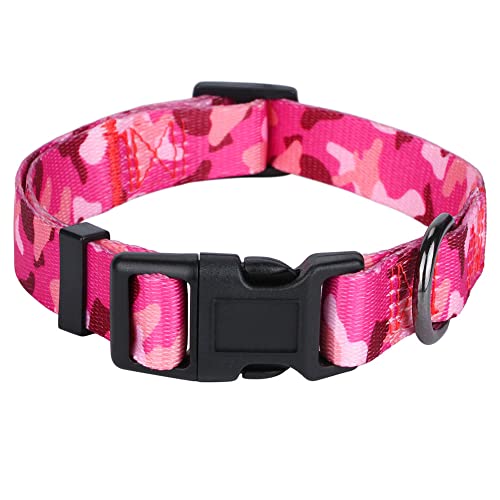 Rhea Rose Hundehalsband Sonderanfertigung Personalisierte weiche Halsbänder Pink Camo Large von Rhea Rose