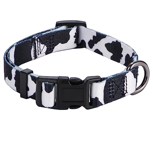 Rhea Rose Cow Print Hundehalsband Tiermuster für Hunde weiß schwarz, groß von Rhea Rose