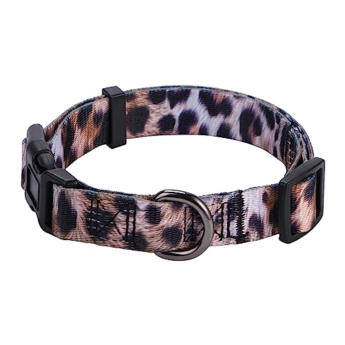 Rhea Rose Leopard Hundehalsband, Geparden-Halsbänder für kleine, mittelgroße und große Hunde, groß, Braun von Rhea Rose