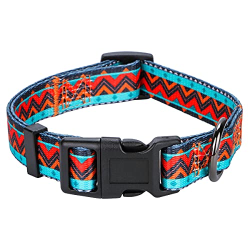 Rhea Rose Tribal Hundehalsband, Aztekenmuster, verstellbar, mittelgroß, geometrisch von Rhea Rose