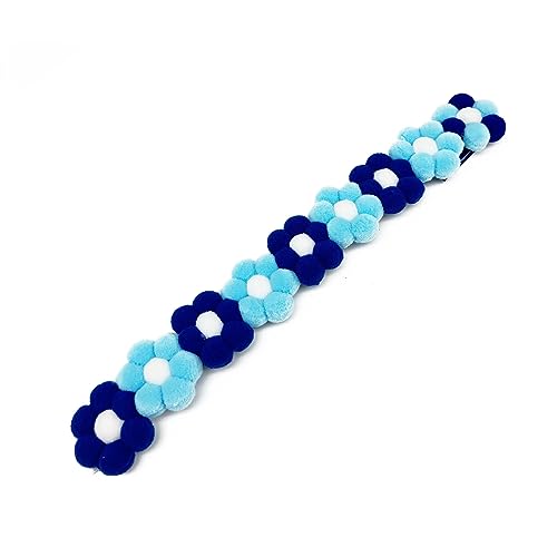 Hundehalsband Haustier Regenbogen Blume Halsband Verstellbarer Hals Katze Hundehalsband Niedliche Katze Blume Haustier Halsband (XXX-Large, Dunkelblau + Hellblau) von Rhomba