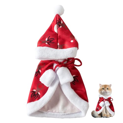 Haustier Kostümumhang,Weihnachten Kapuzen Welpe Katze Kleidung,Haustier Kleidung Lustige Anime Cosplay Kleidung,Geschenk für Haustier von Rhsemi