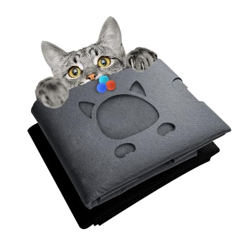 100 * 100cm Katzenspielzeug und Kratzmatte,Katzen Filztunnel,Spieltunnel & Liegematte für schlafplatz,für intelligentes Spielen mit Deiner Großkatze und Kätzchen von Rhsemi