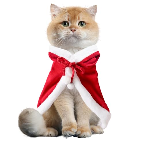 Weihnachten Kapuzen Welpe Katze Kleidung,Haustier Kostümumhang,Haustier Kleidung Lustige Anime Cosplay Kleidung,Weihnachten Niedlich Hundebekleidung Super Weich Kostüm,Geschenk für Haustier von Rhsemi