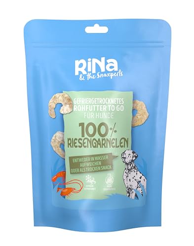 RiNa 100% Riesengarnelen - Rohfutter für Hunde - 900g frische Riesengarnelen pro 100g - Proteinzufuhr - Für allgemeine Gesundheit & Vitalität - 90g von RiNa & the Snaxperts