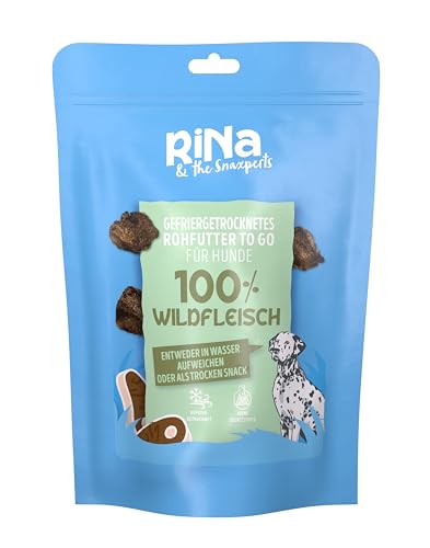 RiNa 100% Wildfleisch - Rohfutter für Hunde - 345g frisches Fleisch pro 100g - Natürlicher Geschmack und Nährstoffdichte - Gefriergetrocknet - 90g von RiNa & the Snaxperts