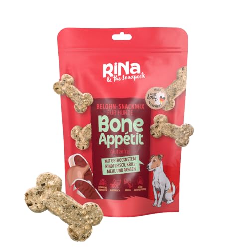 RiNa Bone Appetit - Glutenfreie Hunde-Leckerli - Mit Getrocknetem Rindfleisch, Krillmehl & Pansen - Protein, Vitamin & Omega-3 - Made in Germany von RiNa & the Snaxperts